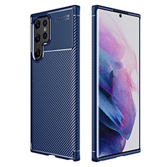 Silikon Hülle Handyhülle Gummi Schutzhülle Flexible Tasche Köper für Samsung Galaxy S21 Ultra 5G Blau
