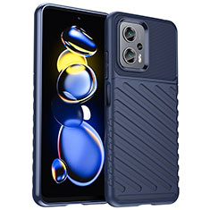 Silikon Hülle Handyhülle Gummi Schutzhülle Flexible Tasche Köper MF1 für Xiaomi Redmi Note 11T Pro+ Plus 5G Blau