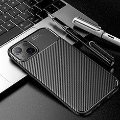 Silikon Hülle Handyhülle Gummi Schutzhülle Flexible Tasche Köper S01 für Apple iPhone 13 Mini Schwarz