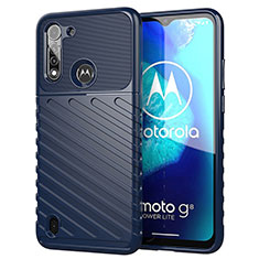 Silikon Hülle Handyhülle Gummi Schutzhülle Flexible Tasche Köper S01 für Motorola Moto G8 Power Lite Blau