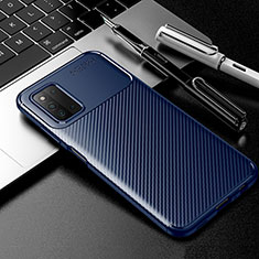 Silikon Hülle Handyhülle Gummi Schutzhülle Flexible Tasche Köper S01 für Samsung Galaxy F52 5G Blau