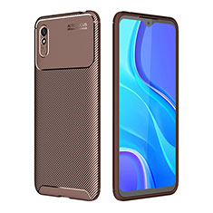 Silikon Hülle Handyhülle Gummi Schutzhülle Flexible Tasche Köper S01 für Xiaomi Redmi 9AT Braun