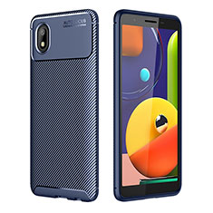 Silikon Hülle Handyhülle Gummi Schutzhülle Flexible Tasche Köper WL1 für Samsung Galaxy A01 Core Blau