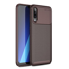 Silikon Hülle Handyhülle Gummi Schutzhülle Flexible Tasche Köper WL1 für Samsung Galaxy A70S Braun