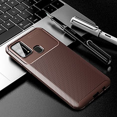 Silikon Hülle Handyhülle Gummi Schutzhülle Flexible Tasche Köper WL1 für Samsung Galaxy M21s Braun