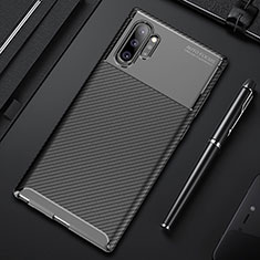 Silikon Hülle Handyhülle Gummi Schutzhülle Flexible Tasche Köper Y01 für Samsung Galaxy Note 10 Plus Schwarz