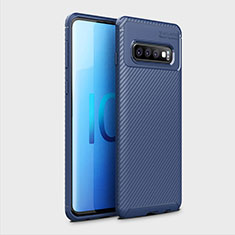 Silikon Hülle Handyhülle Gummi Schutzhülle Flexible Tasche Köper Y01 für Samsung Galaxy S10 5G Blau