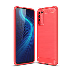 Silikon Hülle Handyhülle Gummi Schutzhülle Flexible Tasche Line C01 für Huawei Honor X10 5G Rot