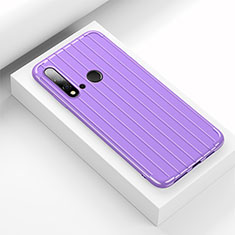 Silikon Hülle Handyhülle Gummi Schutzhülle Flexible Tasche Line C01 für Huawei P20 Lite (2019) Violett