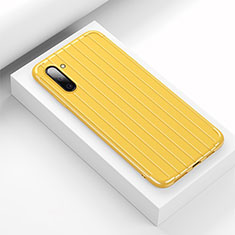 Silikon Hülle Handyhülle Gummi Schutzhülle Flexible Tasche Line C01 für Samsung Galaxy Note 10 5G Gelb