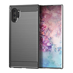Silikon Hülle Handyhülle Gummi Schutzhülle Flexible Tasche Line C01 für Samsung Galaxy Note 10 Plus 5G Grau
