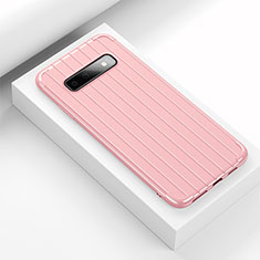 Silikon Hülle Handyhülle Gummi Schutzhülle Flexible Tasche Line C01 für Samsung Galaxy S10 5G Rosa