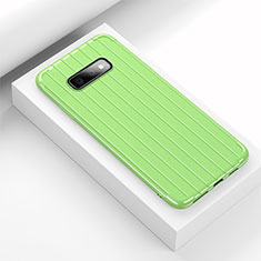 Silikon Hülle Handyhülle Gummi Schutzhülle Flexible Tasche Line C01 für Samsung Galaxy S10e Grün