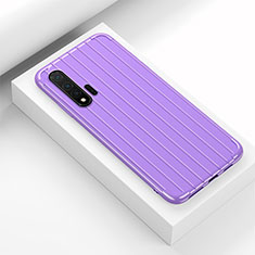 Silikon Hülle Handyhülle Gummi Schutzhülle Flexible Tasche Line C02 für Huawei Nova 6 5G Violett
