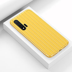 Silikon Hülle Handyhülle Gummi Schutzhülle Flexible Tasche Line C02 für Huawei Nova 6 Gelb