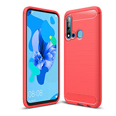Silikon Hülle Handyhülle Gummi Schutzhülle Flexible Tasche Line C02 für Huawei P20 Lite (2019) Rot