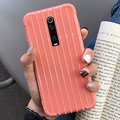 Silikon Hülle Handyhülle Gummi Schutzhülle Flexible Tasche Line C03 für Xiaomi Mi 9T Orange