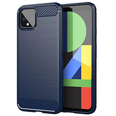 Silikon Hülle Handyhülle Gummi Schutzhülle Flexible Tasche Line für Google Pixel 4 Blau