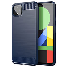 Silikon Hülle Handyhülle Gummi Schutzhülle Flexible Tasche Line für Google Pixel 4 XL Blau
