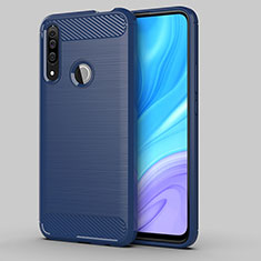 Silikon Hülle Handyhülle Gummi Schutzhülle Flexible Tasche Line für Huawei Enjoy 10 Plus Blau
