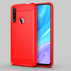 Silikon Hülle Handyhülle Gummi Schutzhülle Flexible Tasche Line für Huawei Enjoy 10 Plus Rot