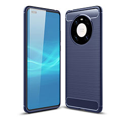 Silikon Hülle Handyhülle Gummi Schutzhülle Flexible Tasche Line für Huawei Mate 40 Pro Blau