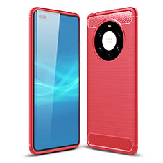 Silikon Hülle Handyhülle Gummi Schutzhülle Flexible Tasche Line für Huawei Mate 40 Pro+ Plus Rot