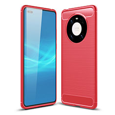 Silikon Hülle Handyhülle Gummi Schutzhülle Flexible Tasche Line für Huawei Mate 40 Pro Rot