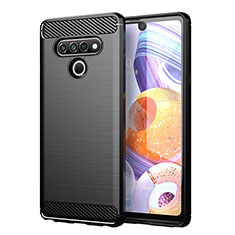 Silikon Hülle Handyhülle Gummi Schutzhülle Flexible Tasche Line für LG Stylo 6 Schwarz