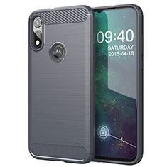Silikon Hülle Handyhülle Gummi Schutzhülle Flexible Tasche Line für Motorola Moto E (2020) Grau