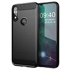 Silikon Hülle Handyhülle Gummi Schutzhülle Flexible Tasche Line für Motorola Moto E (2020) Schwarz