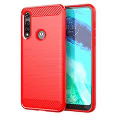 Silikon Hülle Handyhülle Gummi Schutzhülle Flexible Tasche Line für Motorola Moto G Fast Rot