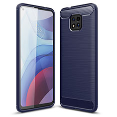 Silikon Hülle Handyhülle Gummi Schutzhülle Flexible Tasche Line für Motorola Moto G Power (2021) Blau