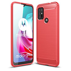 Silikon Hülle Handyhülle Gummi Schutzhülle Flexible Tasche Line für Motorola Moto G10 Power Rot