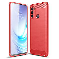 Silikon Hülle Handyhülle Gummi Schutzhülle Flexible Tasche Line für Motorola Moto G60 Rot