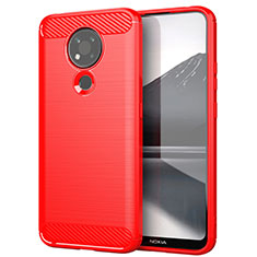 Silikon Hülle Handyhülle Gummi Schutzhülle Flexible Tasche Line für Nokia 3.4 Rot