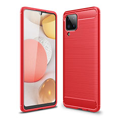 Silikon Hülle Handyhülle Gummi Schutzhülle Flexible Tasche Line für Samsung Galaxy A12 Nacho Rot