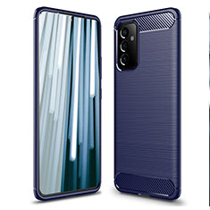 Silikon Hülle Handyhülle Gummi Schutzhülle Flexible Tasche Line für Samsung Galaxy A82 5G Blau