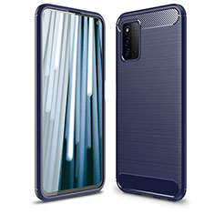 Silikon Hülle Handyhülle Gummi Schutzhülle Flexible Tasche Line für Samsung Galaxy F52 5G Blau