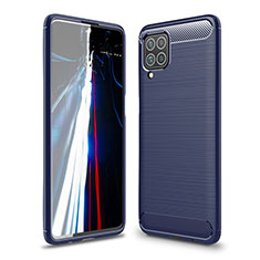 Silikon Hülle Handyhülle Gummi Schutzhülle Flexible Tasche Line für Samsung Galaxy F62 5G Blau
