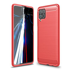 Silikon Hülle Handyhülle Gummi Schutzhülle Flexible Tasche Line für Samsung Galaxy F62 5G Rot
