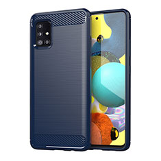 Silikon Hülle Handyhülle Gummi Schutzhülle Flexible Tasche Line für Samsung Galaxy M40S Blau