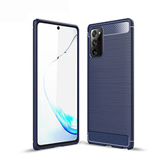 Silikon Hülle Handyhülle Gummi Schutzhülle Flexible Tasche Line für Samsung Galaxy Note 20 Ultra 5G Blau