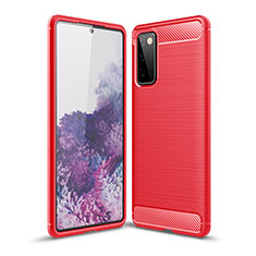 Silikon Hülle Handyhülle Gummi Schutzhülle Flexible Tasche Line für Samsung Galaxy S20 FE 5G Rot