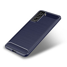 Silikon Hülle Handyhülle Gummi Schutzhülle Flexible Tasche Line für Samsung Galaxy S21 FE 5G Blau