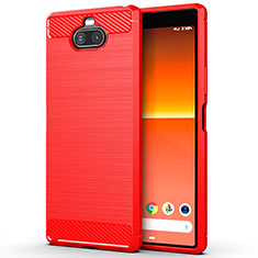 Silikon Hülle Handyhülle Gummi Schutzhülle Flexible Tasche Line für Sony Xperia 8 Rot