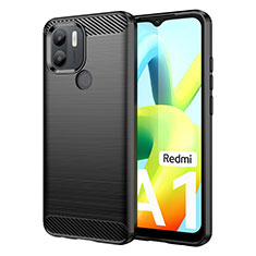 Silikon Hülle Handyhülle Gummi Schutzhülle Flexible Tasche Line für Xiaomi Redmi A2 Plus Schwarz
