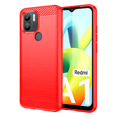 Silikon Hülle Handyhülle Gummi Schutzhülle Flexible Tasche Line für Xiaomi Redmi A2 Rot