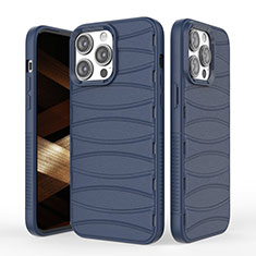 Silikon Hülle Handyhülle Gummi Schutzhülle Flexible Tasche Line KC1 für Apple iPhone 13 Pro Blau