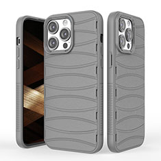 Silikon Hülle Handyhülle Gummi Schutzhülle Flexible Tasche Line KC1 für Apple iPhone 13 Pro Max Grau